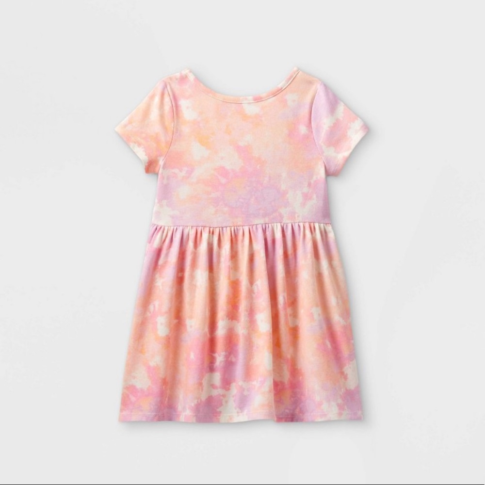 NWT* Toddle Girls Printed Knit Short Sleeve Dress- Cat&Jack Light Pink 4T 5T